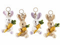 Portachiavi di Pasqua con coniglietto e carota in morbido peluche, set da 12 pezzi, cm 15 H (orecc. estese)