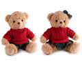 Set di 2 orsetti in peluche con maglioncino in lana, 22x18x24 cm – Natale