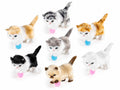 Miniature gattini decorativi che giocano in finto pelo, curate nei particolari, set da 8 pezzi, cm 5 x 10 x 8 H