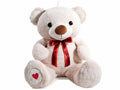 Orsetti grandi di peluche con fiocco rosso, cuore su piede e cordino. Ideale, Altezza in piedi: cm 90 H