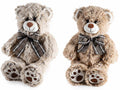 Orsetti di peluche con fiocco a quadri in morbida stoffa, set da 2 pezzi, In piedi: cm 18 x 14 x 32 H