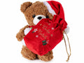 Orsetti di Natale peluche con sciarpa e cappellino natalizio, con sacchetto, set da 6 pezzi, cm 15 x 15 x 20 H (seduto)