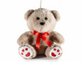 Orsetti di peluche con fiocco in stoffa, set da 2 pezzi, cm 17 x 16 x 21 H (seduto)