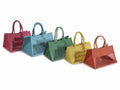 Borsette in juta con finestra e manici in corda di cotone per confezioni regalo, set da 5 pezzi, cm36x29x24 H (con manici44 H