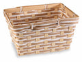 Cestini rettangolari in bambù naturale intrecciato, set da 10 pezzi, cm 22,5 x 17 x 12 H