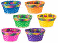 Cestini in bambù colorato a forma ovale, set da 18 pezzi, cm 17,5 x 14,5 x 10 H