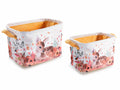 Cestini in stoffa con manici a fantasia autunnale con cerbiatti e animali, set da 3 pezzi, Grande: cm 30 x 20 x 20 H