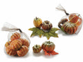 Zucche artificiali decorative in sacchetto di rete, set da 2 pezzi, Grande: Ø 10 cm x 8 H