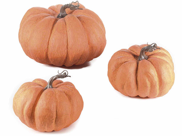 Zucche decorative artificiali. Ideali per allestire vetrine autunnali e creare, Grande: Ø 24,5 cm x 16,5 H