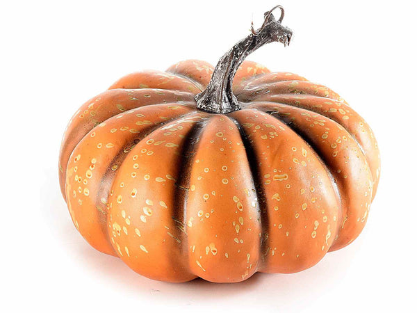 Zucche artificiali decorative, ideali per allestire vetrine autunnali e creare, set da 2 pezzi, Ø 17 cm x 13 H