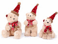 Orsetti di Natale in morbida eco-fur con paillettes su berretto e sciarpa, Grande: cm 21 x 22 x 38 H