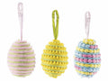 Decori da appendere pasquali a forma di ovetto in morbida stoffa colorata, set da 18 pezzi, Ø 7 cm x 10 H