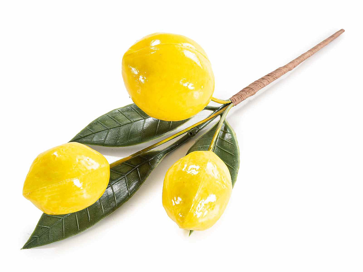 Rametti pick di limoni artificiali, set da 20 pezzi, cm 13 H (c / gambo 22)