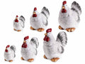 Set 3 pezzi di gallinelle decorative in terracotta colorata da appoggiare, set da 2 pezzi, Grande: 13 x 7,5 x 13 H