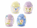 Barattoli porta dolci a forma di uovo di Pasqua in ceramica colorata con decori, set da 8 pezzi, Ø 7 cm x 8,5 H