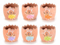 Vasetto pasquale a uovo in ceramica con coniglietto decorativo, set da 6 pezzi, cm 10,5 x 11,5 x 9,5 H