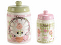 Barattoli pasquali in ceramica con coperchio e decorazioni pecorella, Grande: Ø 11,5 cm x 19 H