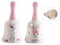 Campanelle in ceramica con decorazione a coniglietto in rilievo e con batacchio, set da 6 pezzi, Ø 5 cm x 10 H