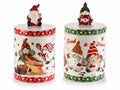 Barattoli / biscottiera / contenitore per alimenti / barattolo portadolci gnomi, set da 2 pezzi, Ø 12 cm x 22 H