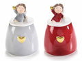 Barattoli natalizi / biscottiera / contenitore per alimenti / barattolo, set da 4 pezzi, Ø 9 cm x 13 H