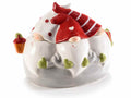 Barattoli natalizi / biscottiera / contenitore per alimenti / barattolo, set da 2 pezzi, cm 17,5 x 12 x 13,5 H