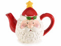 Teiera a Babbo Natale in ceramica con dettaglio stella, set da 2 pezzi, cm 19,5 x 11,5 x 16 H