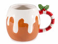 Tazze di Natale ad effetto colata pan di zenzero in ceramica con manico, set da 4 pezzi, Ø 11 cm x 10 H