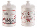 Barattoli / biscottiere / portadolci alimentari in ceramica con coperchio, set da 2 pezzi, Ø 11,5 cm x 19 H