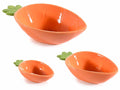 Contenitori / ciotole a forma di carota in ceramica arancione con dettagli, Grande: cm 19,5x11x5,5 H