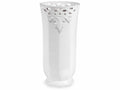 Vasi in ceramica bianca lucida con bordo decorato e rilievo, set da 2 pezzi, Ø 15 cm x 29,5 H