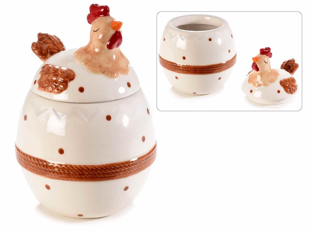 Barattoli / biscottiere / portadolci adatti per uso alimentare in ceramica, set da 2 pezzi, Ø 13,5 cm x 20 H