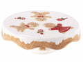 Alzatine natalizie alimentari per dolci in ceramica con decorazioni biscottini, set da 2 pezzi, Ø 25 cm x 8,5 H