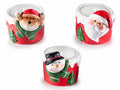 Candele di Natale in vasetto di ceramica con personaggio natalizio a renna / pupazzo di neve / babbo natale, set da 12 pezzi, cm 5,5 x 6,5 x 5,5 H