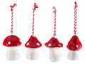 Funghetti autunnali decorativi in ceramica colorata da appendere, set da 12 pezzi, Ø 3,5 cm x 5,5 H
