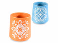 Vasi in ceramica con decorazioni geometriche maiolica, set da 3 pezzi, Medio: Ø 11 x 12,5 H