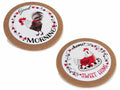 Sottopentola in ceramica con base in sughero decoro gallinelle con scritta Good, set da 6 pezzi, Ø 19,5