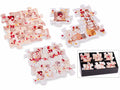 Sottobicchiere a forma di puzzle in ceramica decori gallinelle con base, set da 24 pezzi, cm 11 x 11 H
