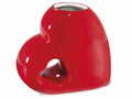 Vasi a forma di cuore in ceramica colorata di rosso, regalo per San Valentino, set da 3 pezzi, cm 16,5 x 8,5 x 14 H