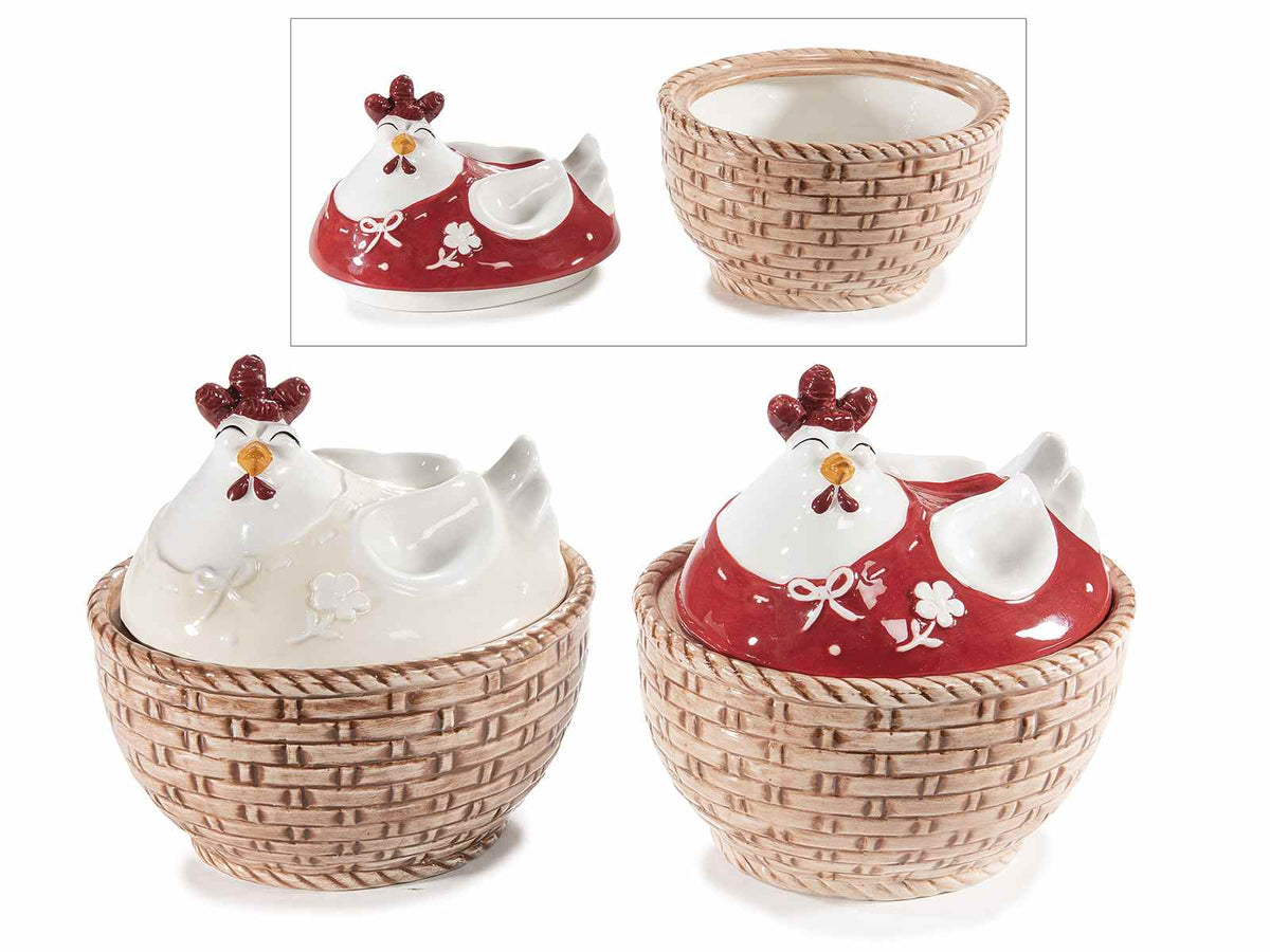 Contenitore a barattolo adatto all'uso alimentare in ceramica, set da 2 pezzi, cm 15,5 x 13,5 x 16 H