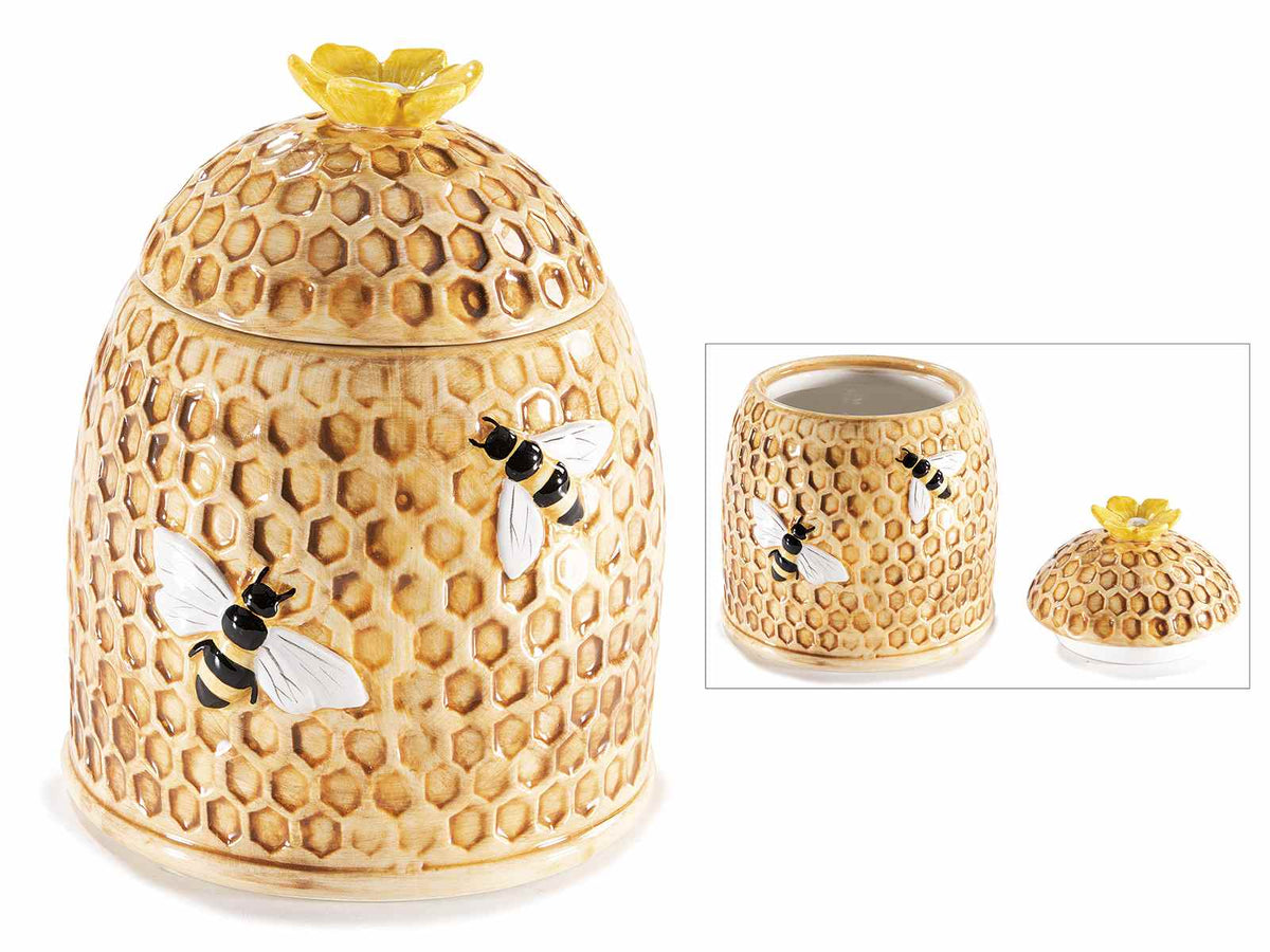 Barattoli / contenitori / portadolci alimentari in ceramica a forma di nido, set da 4 pezzi, Ø 11 cm x 13 H