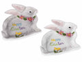 Piatti decorativi di Pasqua in ceramica a forma di coniglietto con decori, set da 4 pezzi, cm 23 x 23,5 H