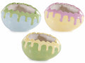 Contenitori di Pasqua pastello a forma di uovo in ceramica con bordi colorati, set da 6 pezzi, cm 15 x 11 x 9 H