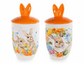 Barattoli / contenitori porta dolci / biscottiere con stampe pasquali, set da 4 pezzi, Ø 10,5 cm x 20,5 H
