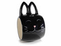 Tazze a forma di gatto nero in ceramica colorata nera con manico, set da 3 pezzi, Ø 10,5 cm x 8,5 H