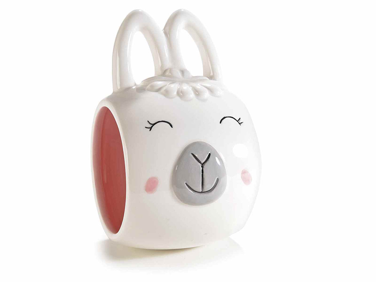 Tazze a forma di lama in ceramica colorata con manico a forma di orecchie, set da 3 pezzi, Ø 10,5 cm x 8,5 H