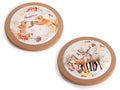 Sottopentola di Natale in ceramica lucida su base sughero con decorazioni, set da 6 pezzi, Ø 19,5 cm