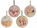 Sottopentola da cucina in ceramica decorata con fantasia autunnale, con base, set da 8 pezzi, Ø 19 cm