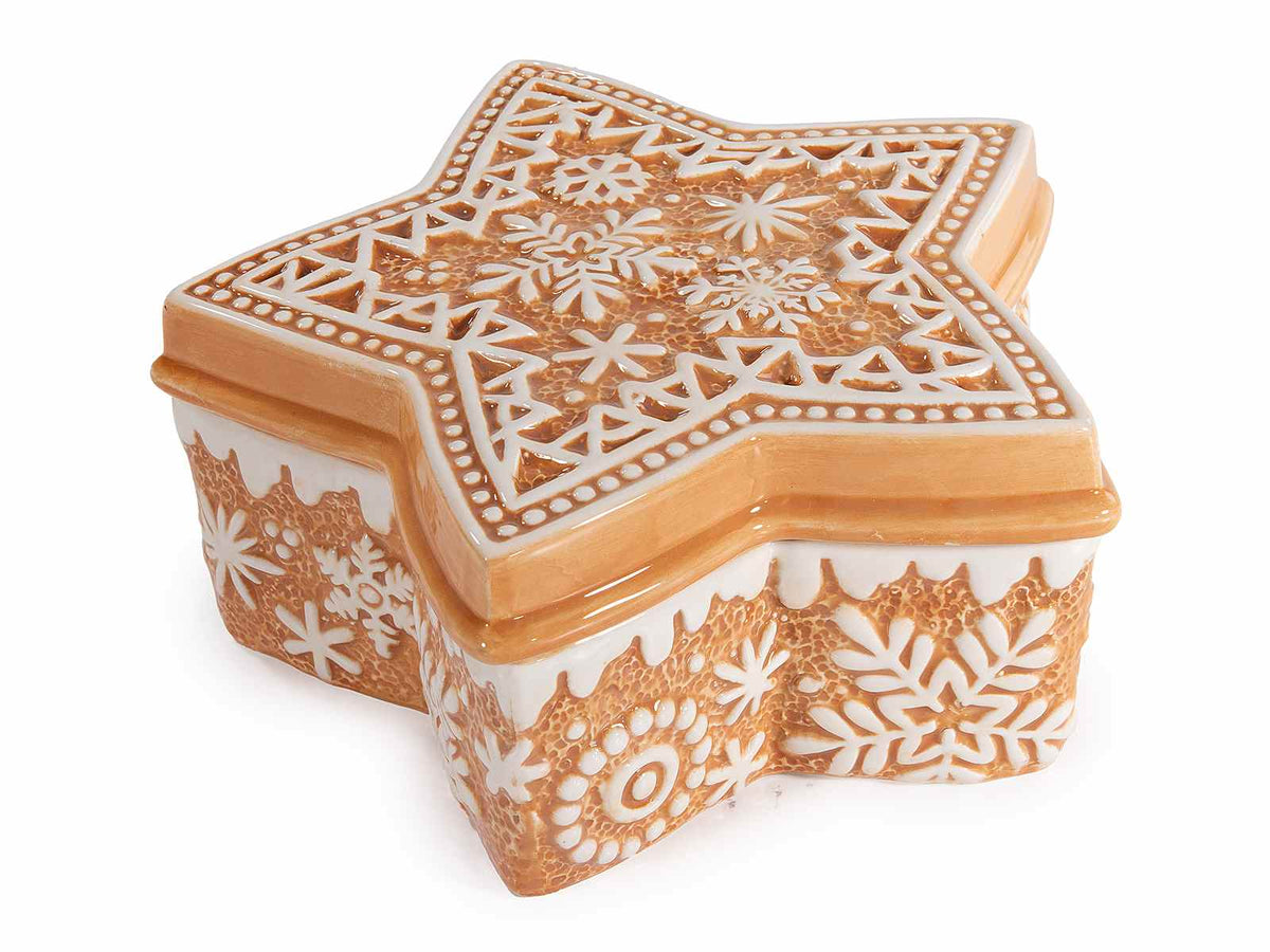 Barattoli / biscottiere / contenitori portadolci di Natale in ceramica, cm 21 x 20 x 9 H