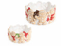 Vasi / contenitori di Natale in ceramica con decorazione biscottini, Grande: Ø 18,5 cm x 9,5 H