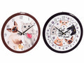 Orologi da parete in ceramica con fantasia gatti, scritte a tema e decorazioni, set da 2 pezzi, Ø 25 cm